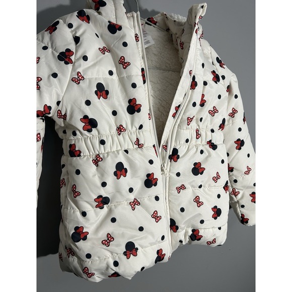 Disney Minnie Mouse  Winter Jacket Size 6 With Ears On Hood - Picture 2 of 8